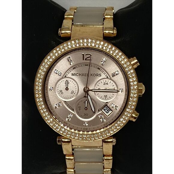 Michael Kors Parker MK5896 Womens Stainless Steel Analog Dial Quartz Watch WO308 - Picture 2 of 12